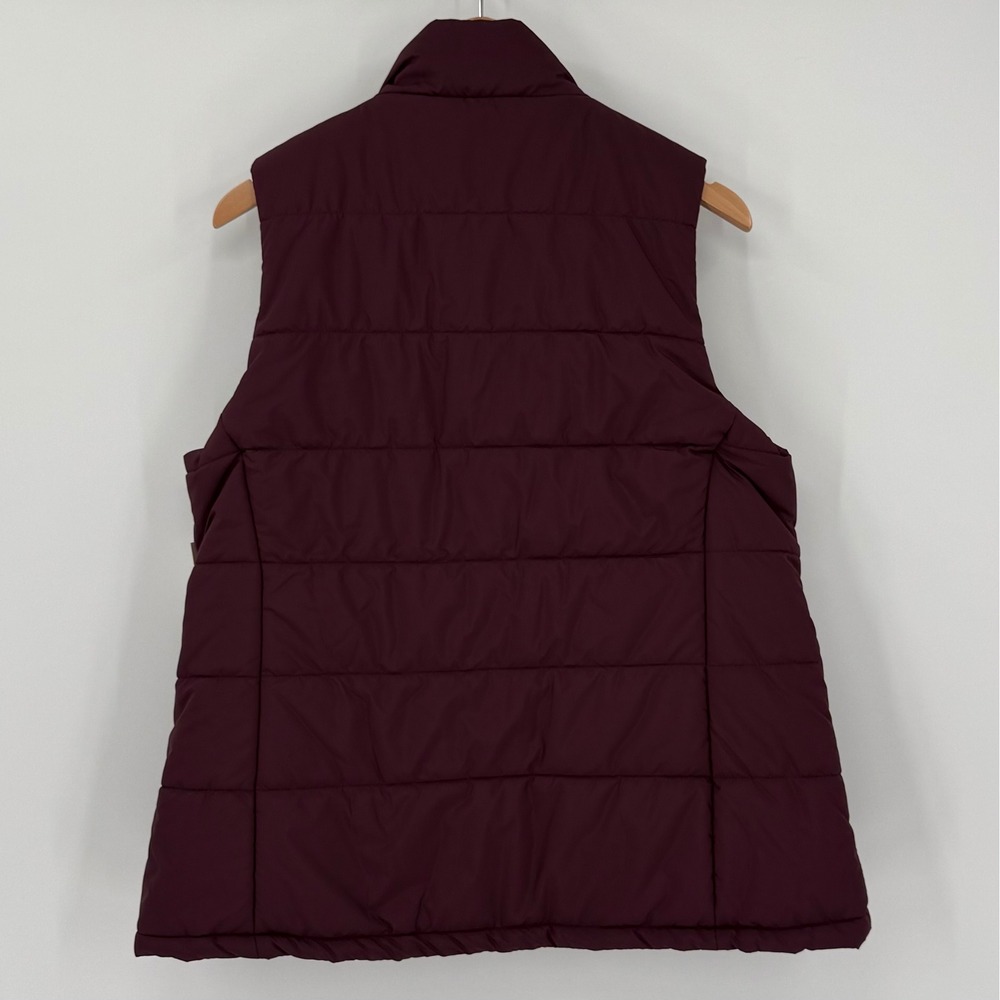 NWT Amazon Essentials Quilted Puffer Vest Plum Purple XL Fleece Lined - Picture 2 of 6